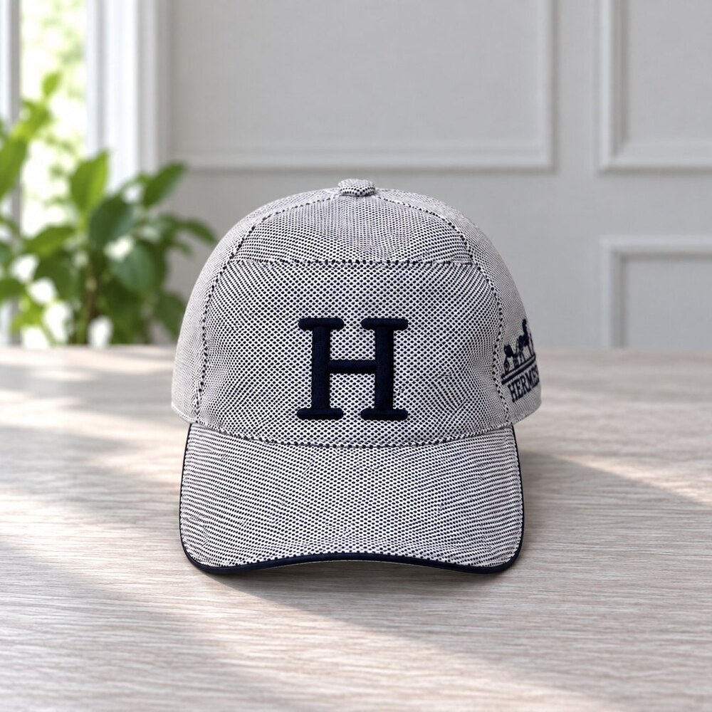 Hermes Light Gray H Logo Cap